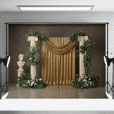 Lofaris Athens Boho Floral Gold Curtain Wedding Backdrop